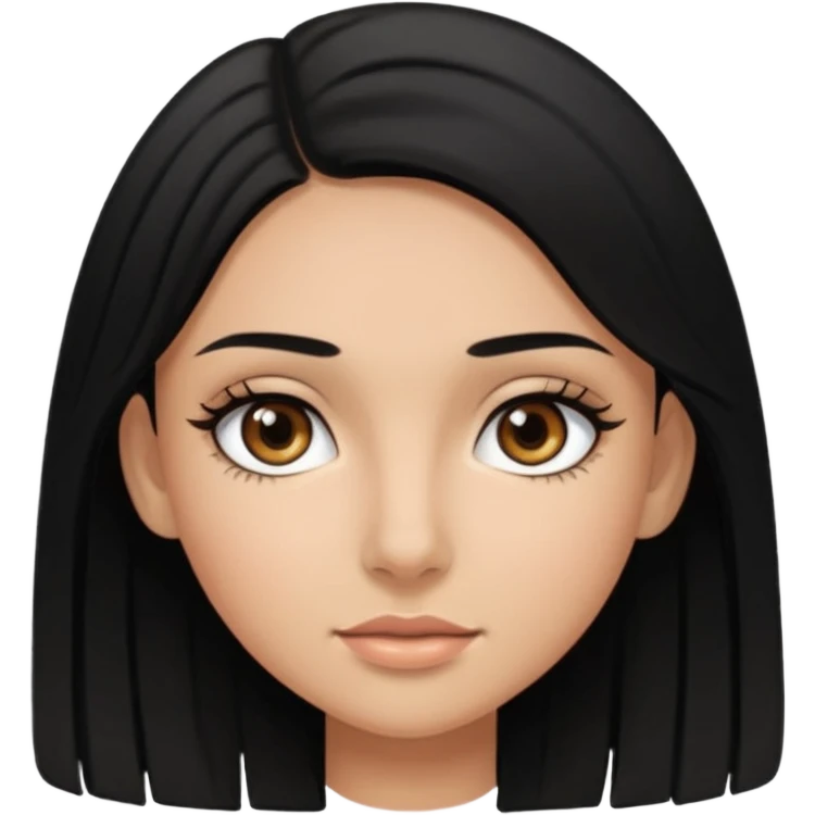 Lightly tan girl with black hair and long eyelashes  emoji