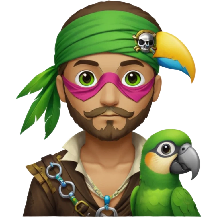 pirate and parrot emoji