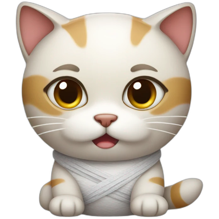 cat with a bandaged belly emoji