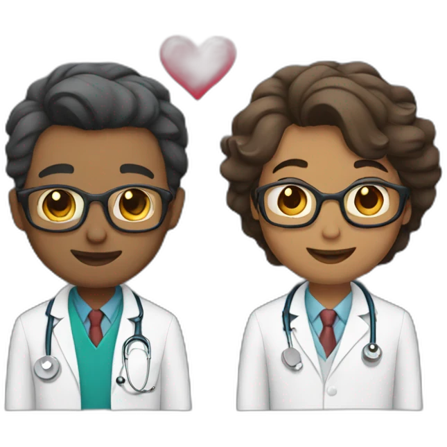 Two doctors in love emoji