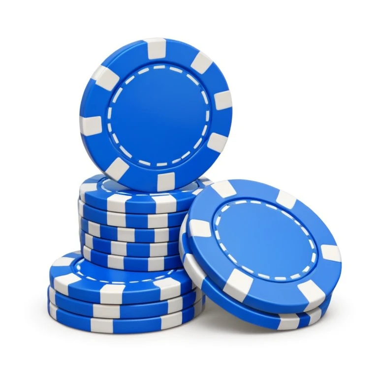 3D blue poker chips emoji