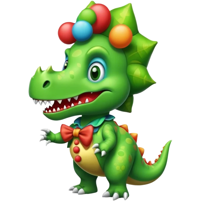 dinosaur clown  emoji