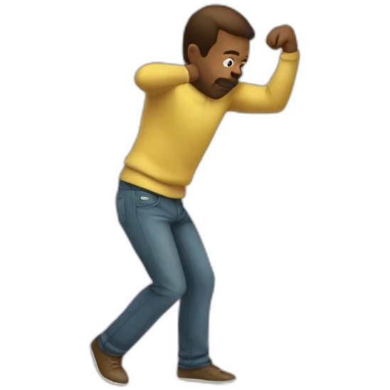 homme faisant un dab emoji