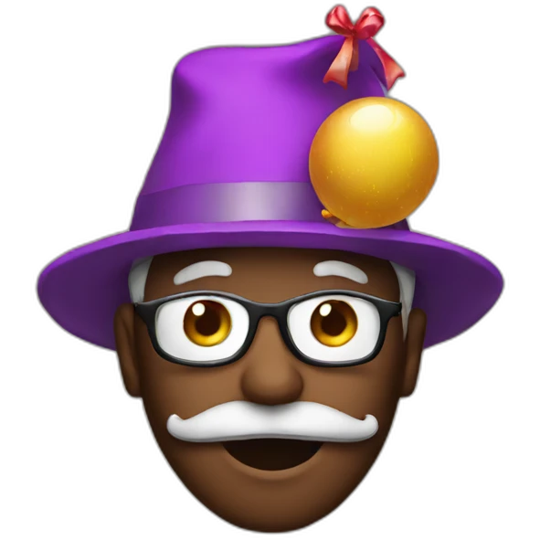 man Wearing a mask and birthday hat  emoji