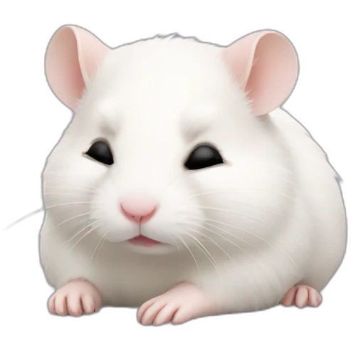 very sleepy white hamster emoji