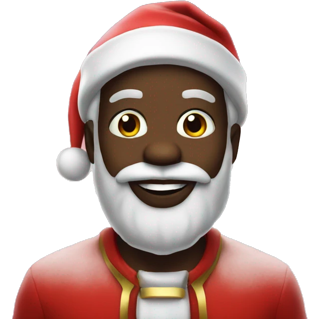 Black Santa up in the sky emoji