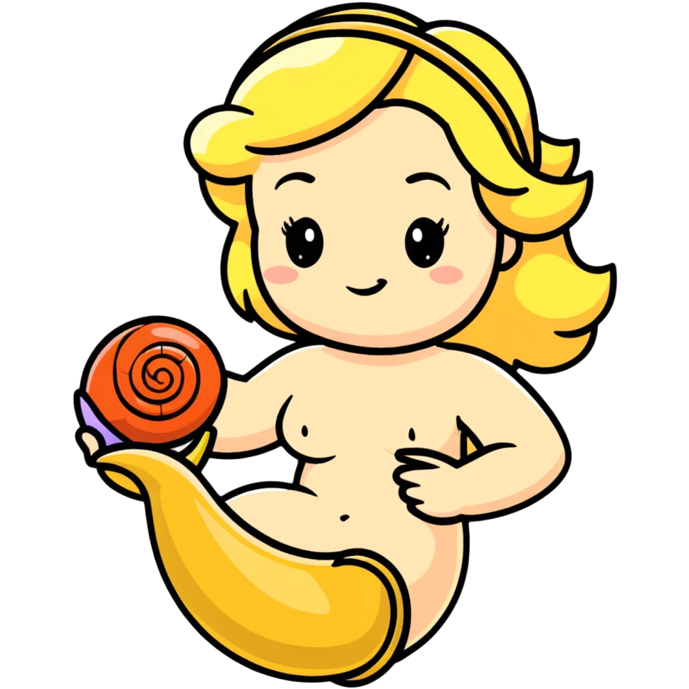 Greek goddess Aphrodite with a shell and a wink emoji