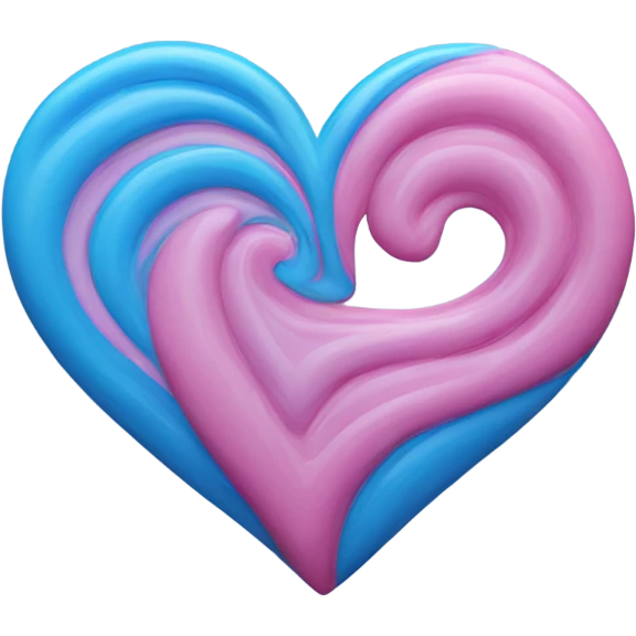 Blue and pink swirl coloured heart emoji