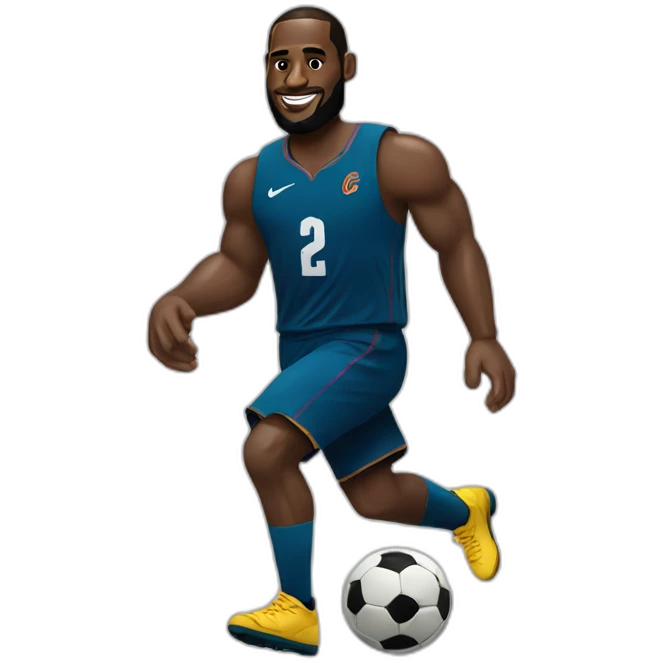 LeBron playing soccer emoji