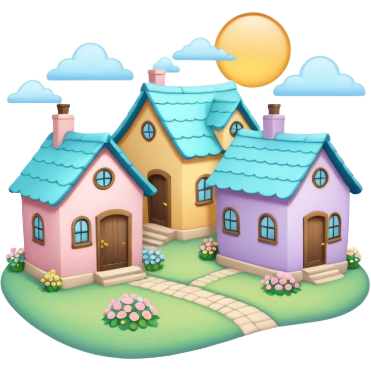 Pastel Roof Cottages emoji