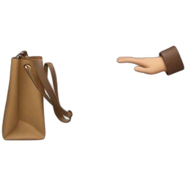 One hand said hello, the other hand was holding his bag emoji