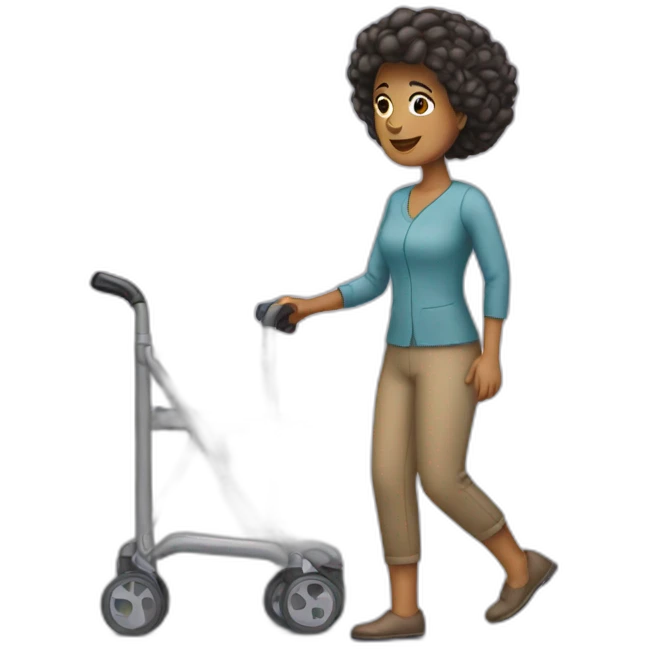woman with walker emoji