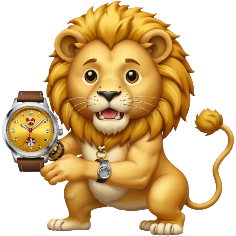 Lion eat Watch  emoji