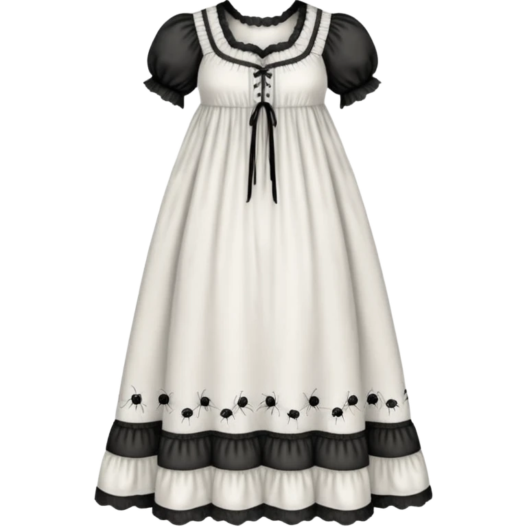 White victorian nightgown with black bugs crawling around pattern emoji