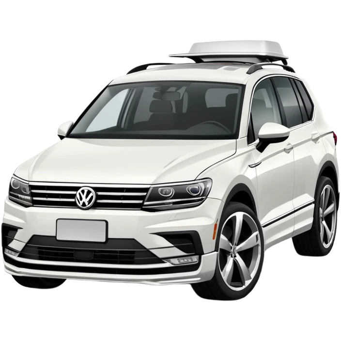 white VW Tiguan with tuned up bonnet emoji