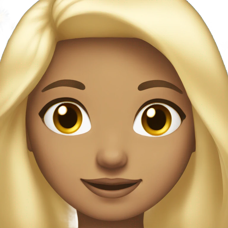 Blonde hair brown eyes girl wishing a Happy New Year emoji