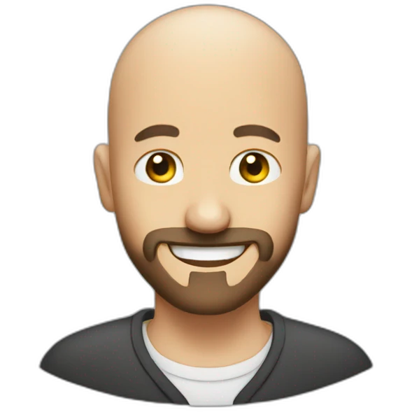 smiling bald man beard pepper emoji