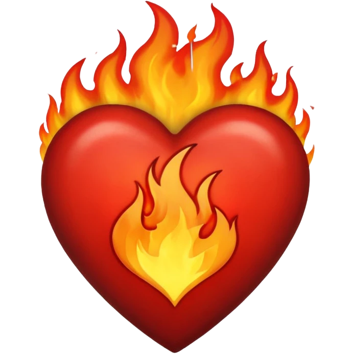 Black and red heart on fire emoji