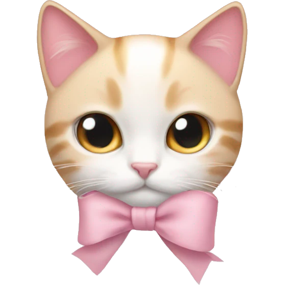 Light pink bow on cat emoji