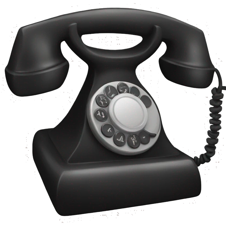 Black retro phone emoji