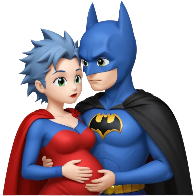 Batman kissing Pregnant sonic X emoji
