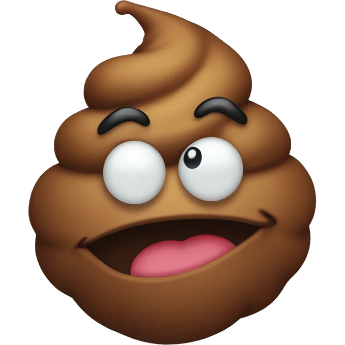 A poop with eyes and red hair that plays the fool emoji