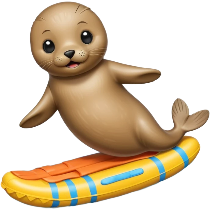 A cute seal pup with floaties on both flippers, kicking excitedly near lane markers. emoji