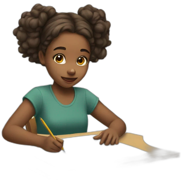 girl drawing emoji
