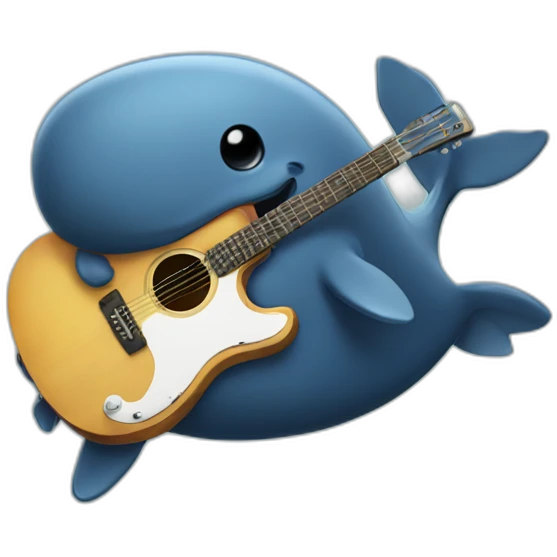 a whale playing guitar emoji
