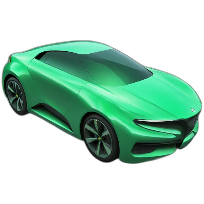 futuristic car green 3d emoji
