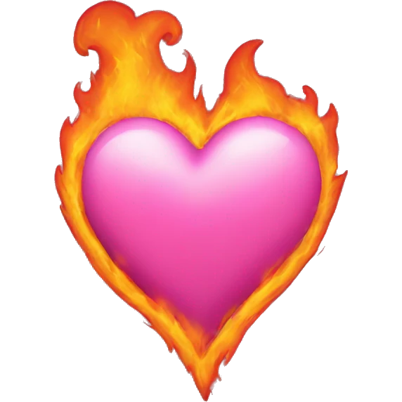 Pink heart on fire emoji