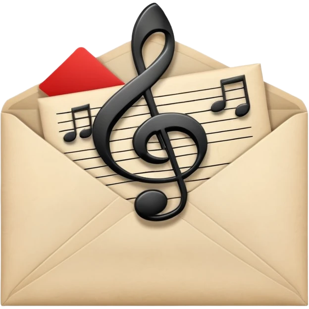 Mail with music note emoji