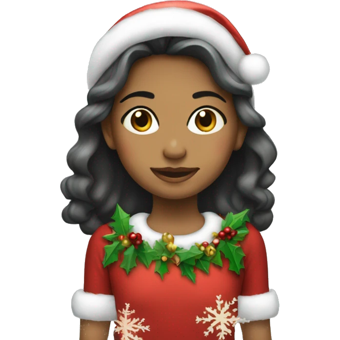 Niña vestida de Navidad  emoji