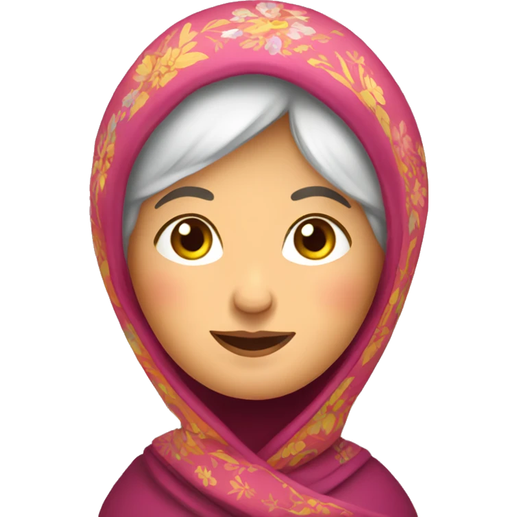 Russian grandmother in colorful babushka emoji