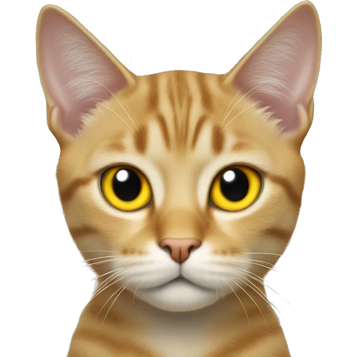 yellow-eyed cat in focus thunder around emoji