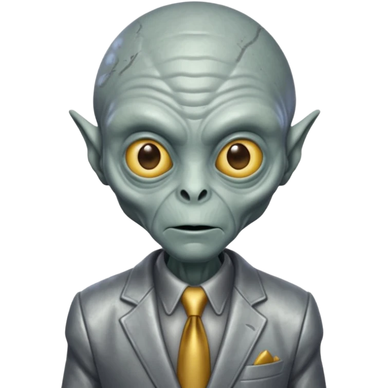 an old alien with suit emoji