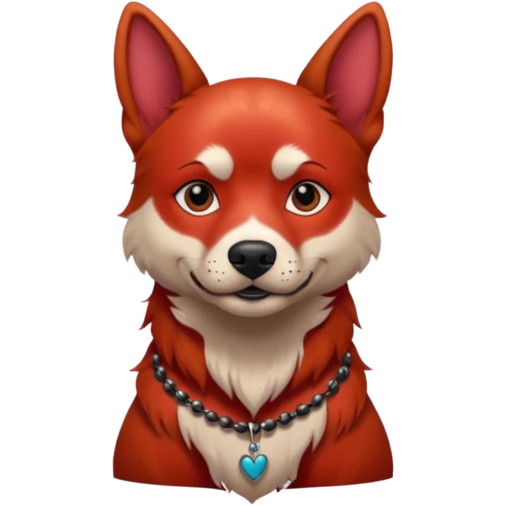 very tattoed looking dog with red hair emoji