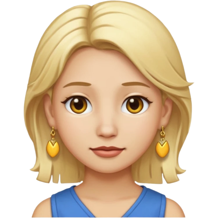 Hauru with blonde hair and earrings as an apple style emoji emoji
