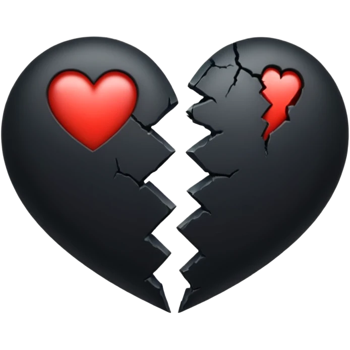 black heart split in two emoji