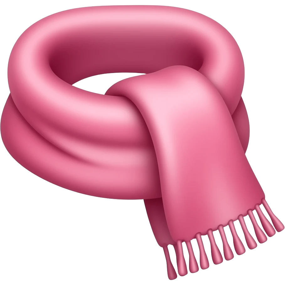 thick black outline, pink scarf emoji, thick black outline, simple cartoon emoji