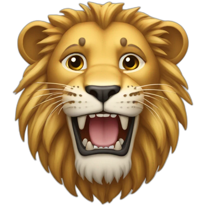 chat sur le dos d'un lion emoji
