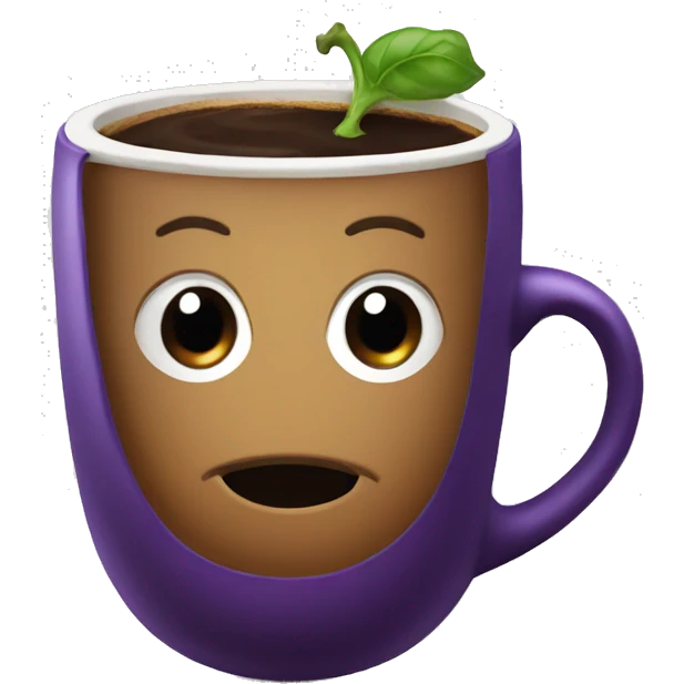 Eggplant coffee emoji