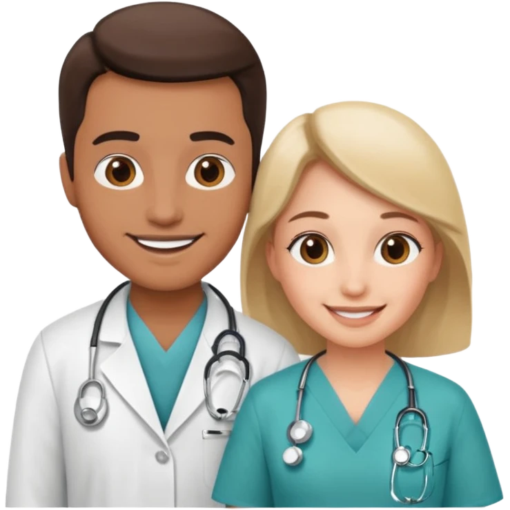 medico y paciente en una consulta emoji