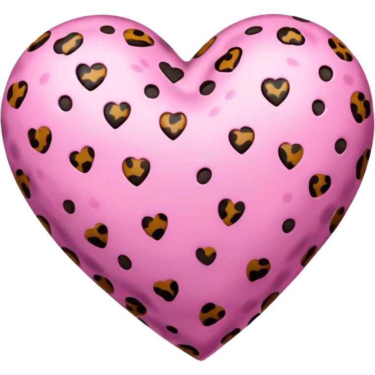 A pink heart with cheeta prints  emoji