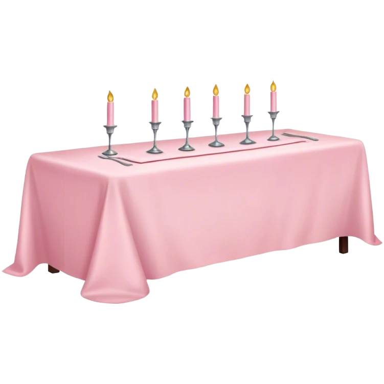 long table with light pink table cloth  emoji