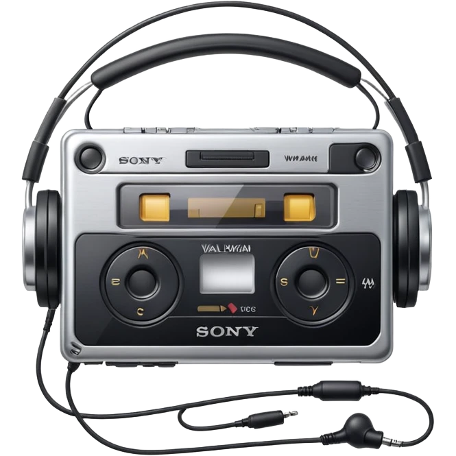 Sony Walkman cassette player with headphones emoji