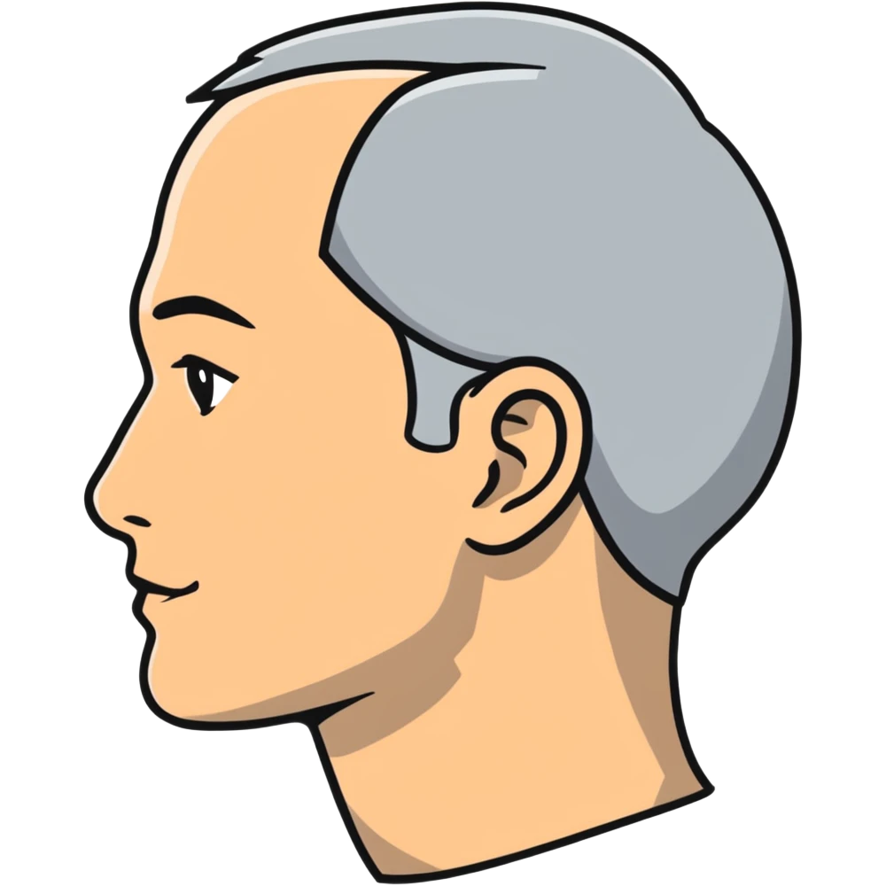 gray human profile side view of face emoji