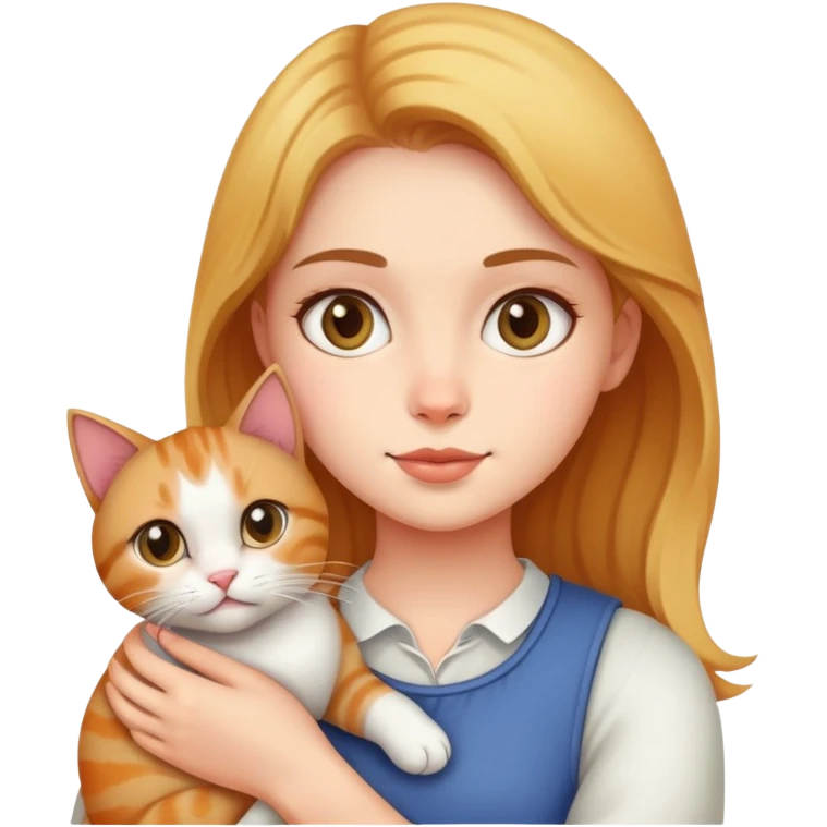 Girl holding a cat emoji
