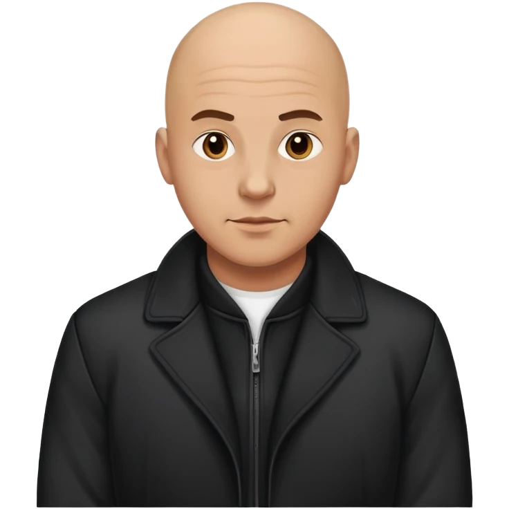bald guy in black jacket emoji