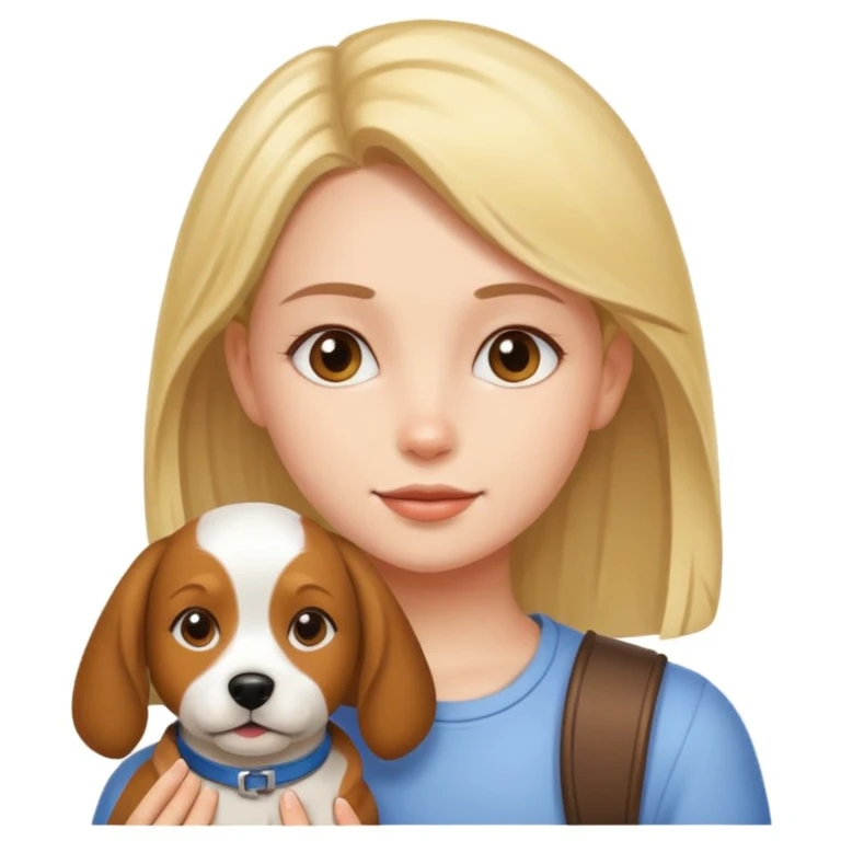 girl and her pet dog emoji